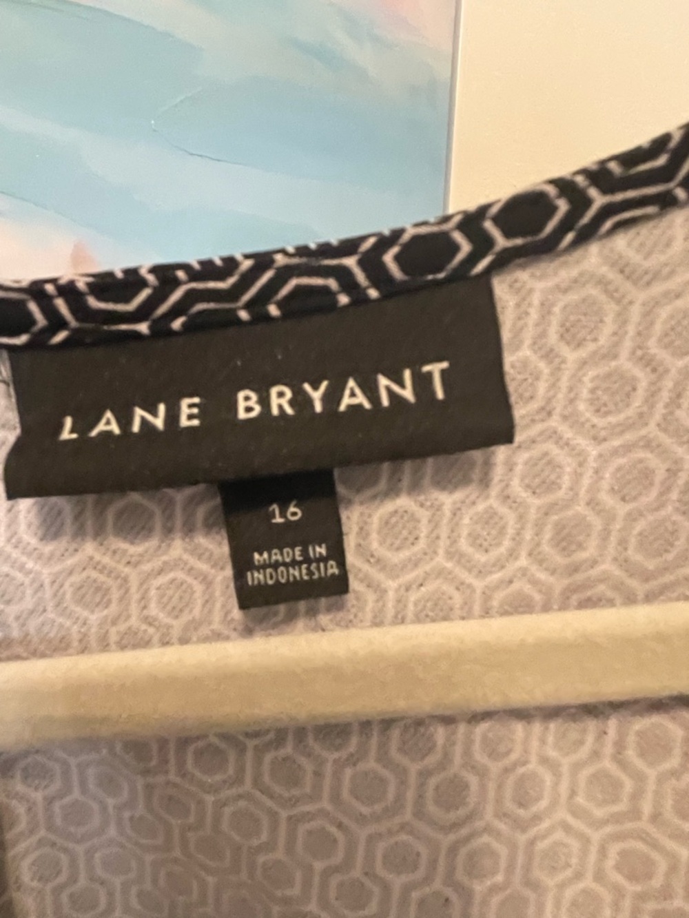 Lane Bryant‎ Black & White Geometric Tie-Waist Tunic size 16 - Picture 2 of 6